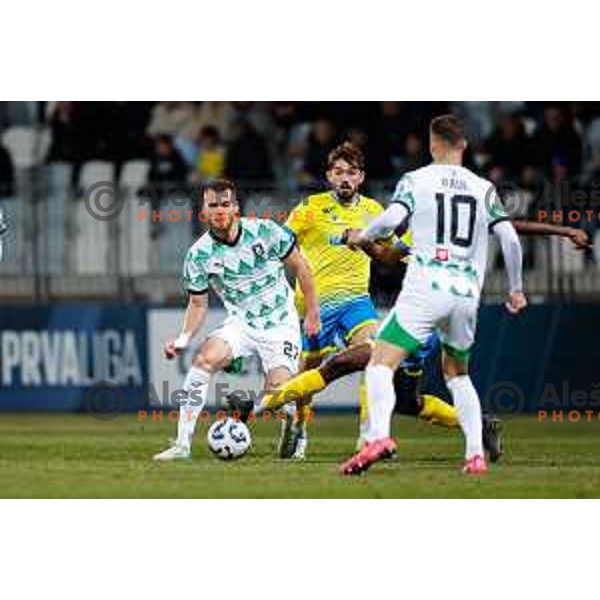 Alex Tamm in action during Prva liga Telemach 2024/2025 football match between Koper and Olimpija at Bonifika Stadium in Koper on February 8, 2025