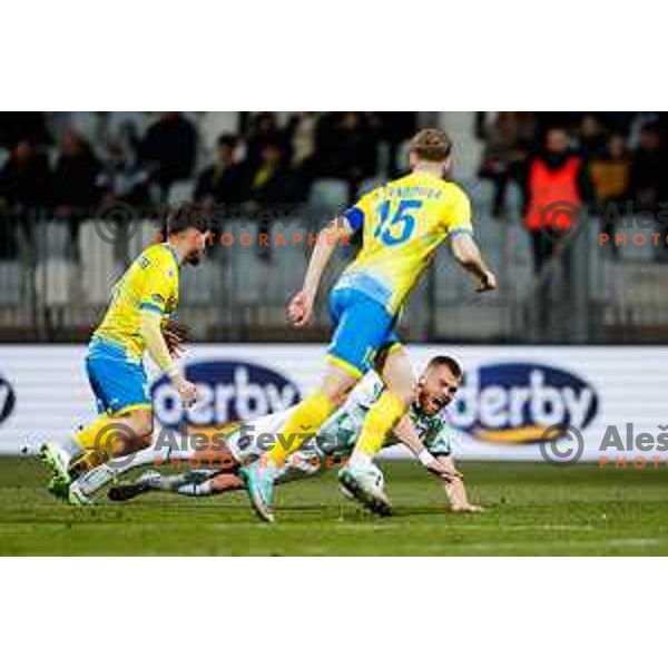 Alex Tamm in action during Prva liga Telemach 2024/2025 football match between Koper and Olimpija at Bonifika Stadium in Koper on February 8, 2025
