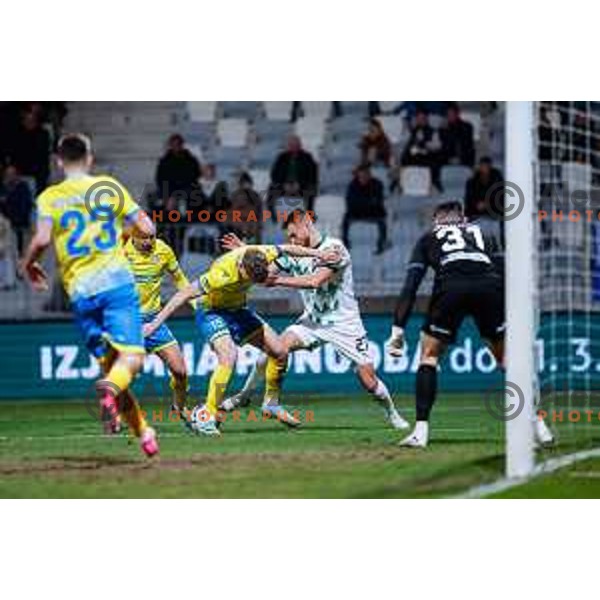 Alex Tamm in action during Prva liga Telemach 2024/2025 football match between Koper and Olimpija at Bonifika Stadium in Koper on February 8, 2025