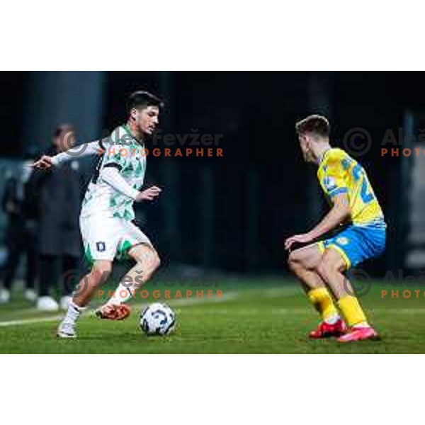 Agustin Doffo in action during Prva liga Telemach 2024/2025 football match between Koper and Olimpija at Bonifika Stadium in Koper on February 8, 2025