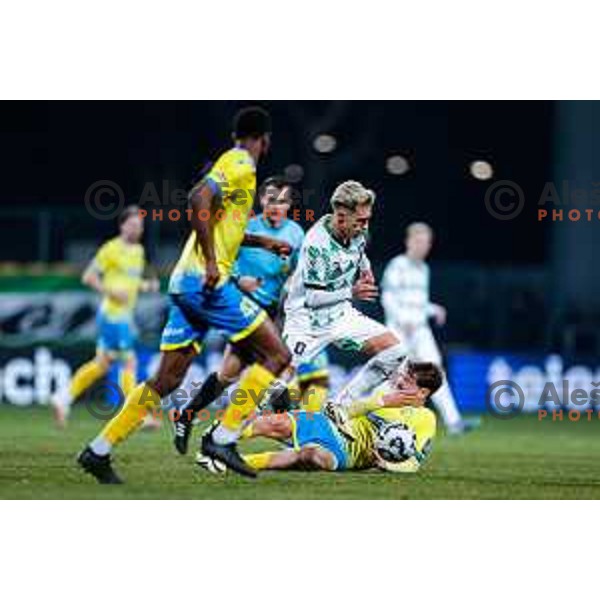 in action during Prva liga Telemach 2024/2025 football match between Koper and Olimpija at Bonifika Stadium in Koper on February 8, 2025