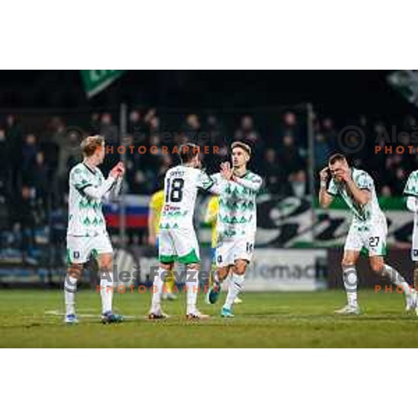 in action during Prva liga Telemach 2024/2025 football match between Koper and Olimpija at Bonifika Stadium in Koper on February 8, 2025