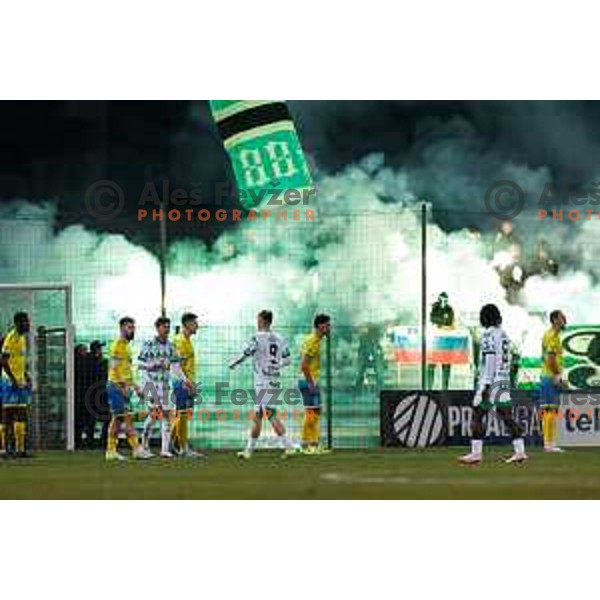 in action during Prva liga Telemach 2024/2025 football match between Koper and Olimpija at Bonifika Stadium in Koper on February 8, 2025