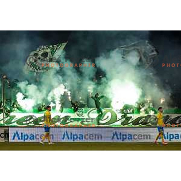 in action during Prva liga Telemach 2024/2025 football match between Koper and Olimpija at Bonifika Stadium in Koper on February 8, 2025