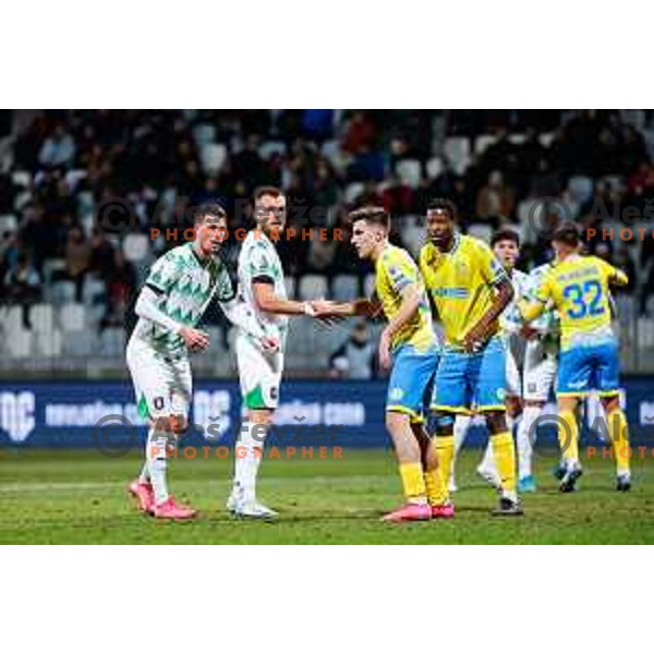 in action during Prva liga Telemach 2024/2025 football match between Koper and Olimpija at Bonifika Stadium in Koper on February 8, 2025