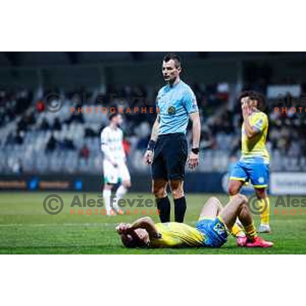 in action during Prva liga Telemach 2024/2025 football match between Koper and Olimpija at Bonifika Stadium in Koper on February 8, 2025