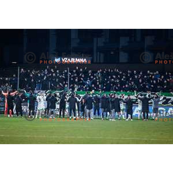 in action during Prva liga Telemach 2024/2025 football match between Koper and Olimpija at Bonifika Stadium in Koper on February 8, 2025