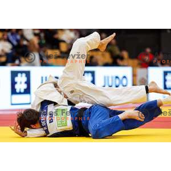 Demets of Belgium (blue) competes at Ljubljana European Open 2025 Judo Tournament in Ljubljana, Slovenia on February 8, 2025