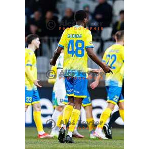 Ahmed Sidibe in action during Prva liga Telemach 2024/2025 football match between Koper and Olimpija at Bonifika Stadium in Koper on February 8, 2025