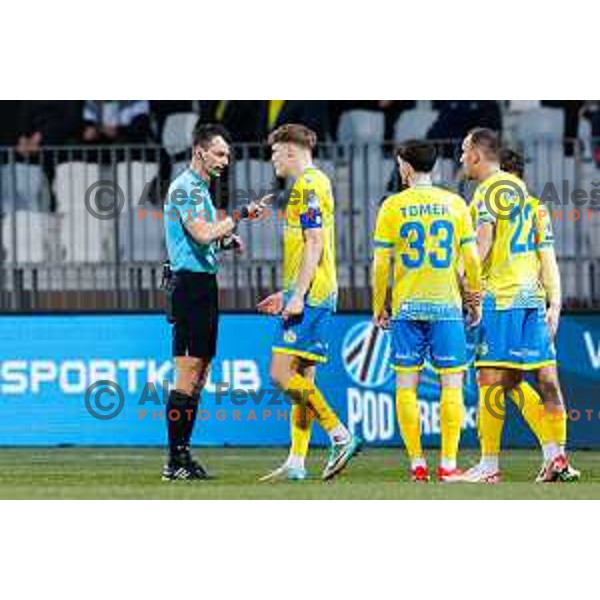 in action during Prva liga Telemach 2024/2025 football match between Koper and Olimpija at Bonifika Stadium in Koper on February 8, 2025