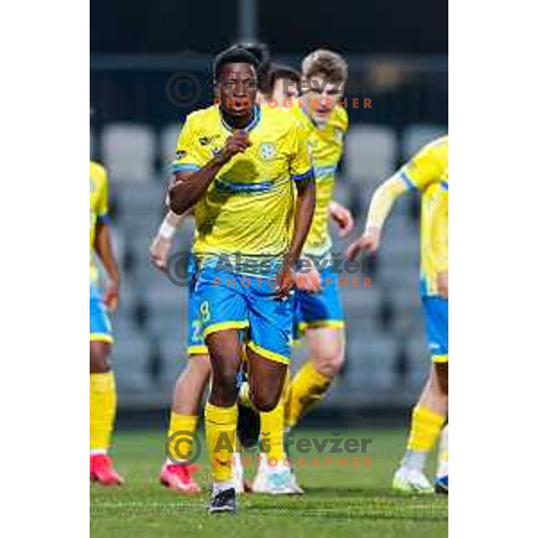 Ahmed Sidibe in action during Prva liga Telemach 2024/2025 football match between Koper and Olimpija at Bonifika Stadium in Koper on February 8, 2025