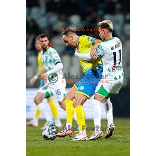 Denis Popovic in action during Prva liga Telemach 2024/2025 football match between Koper and Olimpija at Bonifika Stadium in Koper on February 8, 2025