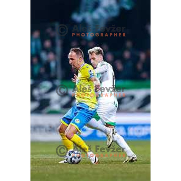 Denis Popovic in action during Prva liga Telemach 2024/2025 football match between Koper and Olimpija at Bonifika Stadium in Koper on February 8, 2025