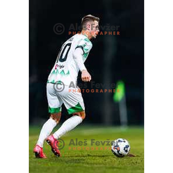 Raul Florucz in action during Prva liga Telemach 2024/2025 football match between Koper and Olimpija at Bonifika Stadium in Koper on February 8, 2025