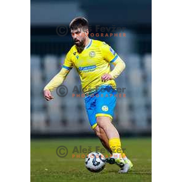 in action during Prva liga Telemach 2024/2025 football match between Koper and Olimpija at Bonifika Stadium in Koper on February 8, 2025