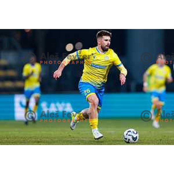 in action during Prva liga Telemach 2024/2025 football match between Koper and Olimpija at Bonifika Stadium in Koper on February 8, 2025