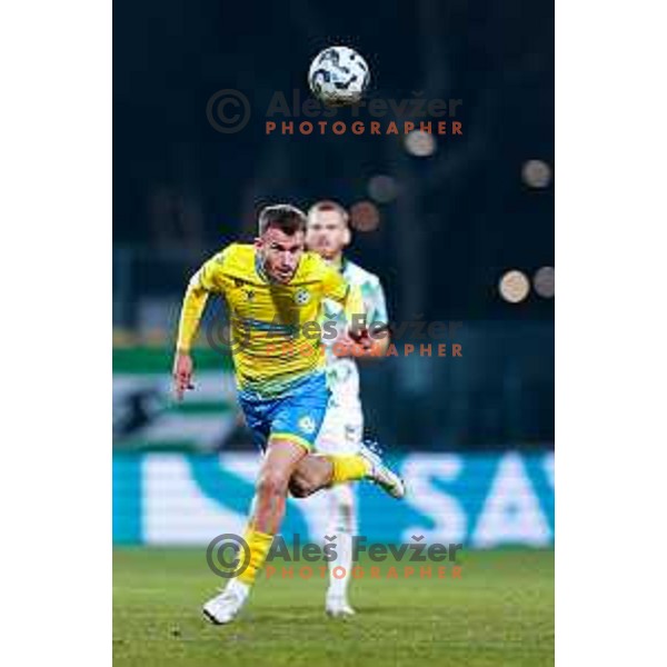 in action during Prva liga Telemach 2024/2025 football match between Koper and Olimpija at Bonifika Stadium in Koper on February 8, 2025
