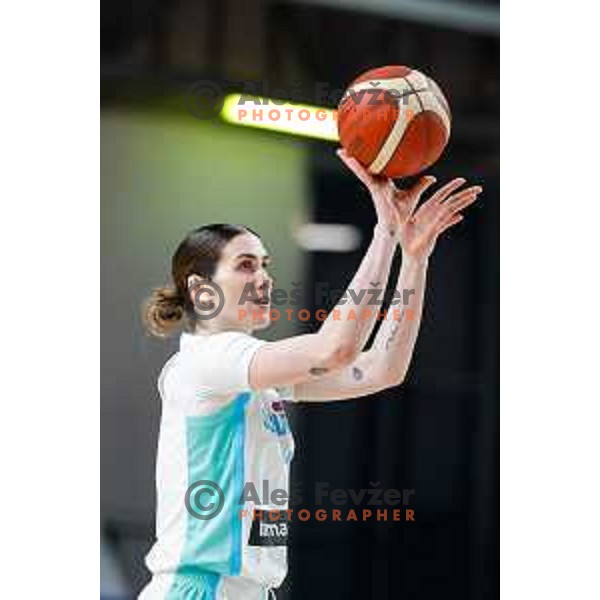 Eva Lisec of Slovenia in action during FIBA Women’s EuroBasket Qualifiers match between Slovenia and Finland in Ljubljana, Slovenia on February 9, 2025