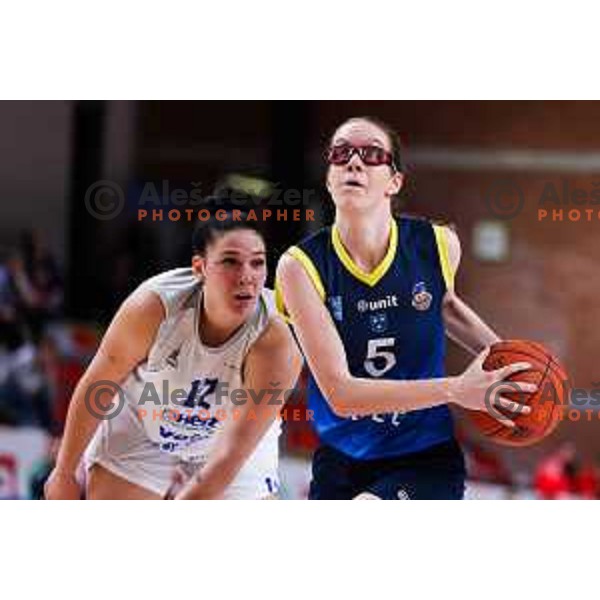 Blaza Ceh of Cinkarna Celje in action during Final of Women\'s Cup 2025 basketball match between Triglav and Cinkarna Celje in Kodeljevo Hall, Ljubljana, Slovenia on February 14, 2025. Photo: Filip Barbalic