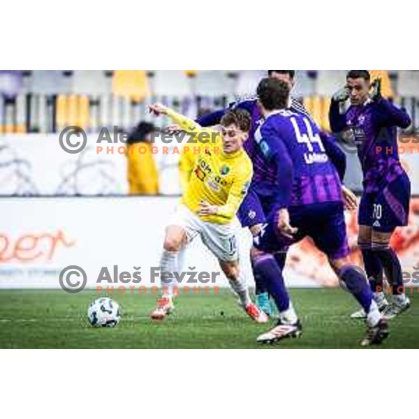 in action during Prva liga Telemach football match between Maribor and Bravo Big Bang in Ljudski vrt, Maribor, Slovenia on February 15, 2025. Photo: Jure Banfi