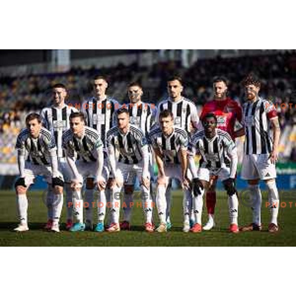 Team Mura starting eleven during Prva liga Telemach football match between Maribor and Mura in Ljudski vrt, Maribor, Slovenia on February 22, 2025. Photo: Jure Banfi
