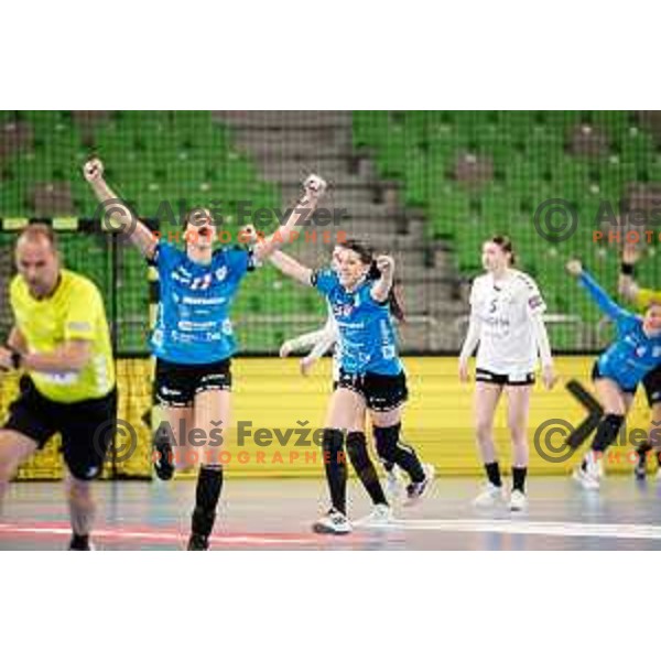 Grbic Itana of Krim Mercator during EHF Women\'s Champions League match between Krim Mercator Ljubljana and HC Podravka Vegeta in Ljubljana, Slovenia on February 22, 2025.