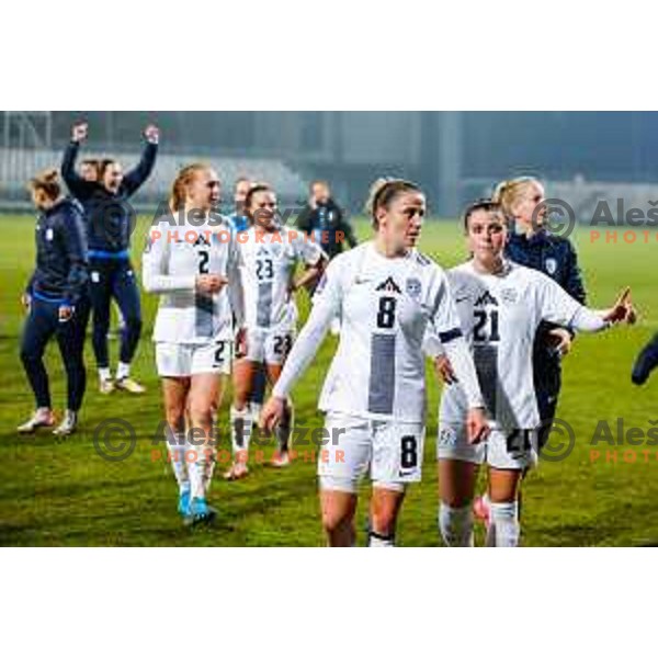 In action during UEFA Women\'s Nations League football match between Slovenia and Republic of Ireland at Bonifika Stadium in Koper, Slovenia on February 25, 2025