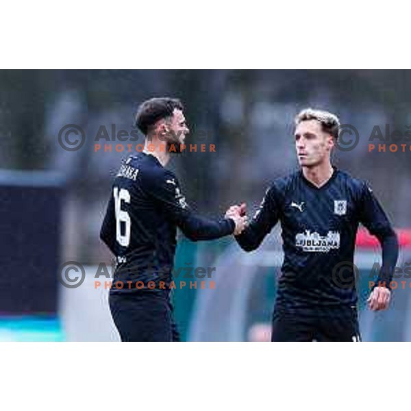 In action during eight-final of Pivovarna Union Slovenian Cup football match between Olimpija and Ilirija at Kodeljevo, Ljubljana, Slovenia on February 26, 2025