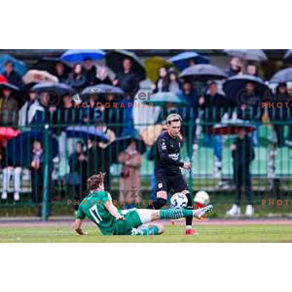 In action during eight-final of Pivovarna Union Slovenian Cup football match between Olimpija and Ilirija at Kodeljevo, Ljubljana, Slovenia on February 26, 2025