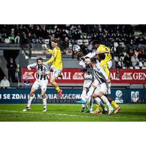 in action during Prva liga Telemach football match between Mura and Bravo Big Bang in Fazanerija, Murska Sobota, Slovenia on March 2, 2025. Photo: Jure Banfi