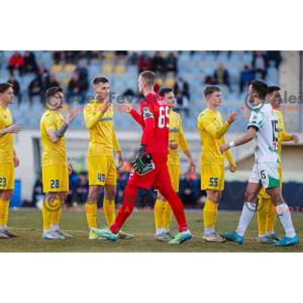 In action during Prva liga Telemach 2024/2025 football match between Domzale and Olimpija in Domzale on March 5, 2025