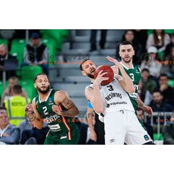 in action during eight-final of BKT EuroCup 2024/2025 basketball match between Cedevita Olimpija Ljubljana (SLO) and Besiktas Istanbul (TUR) in SRC Stozice, Ljubljana, Slovenia on March 5, 2025