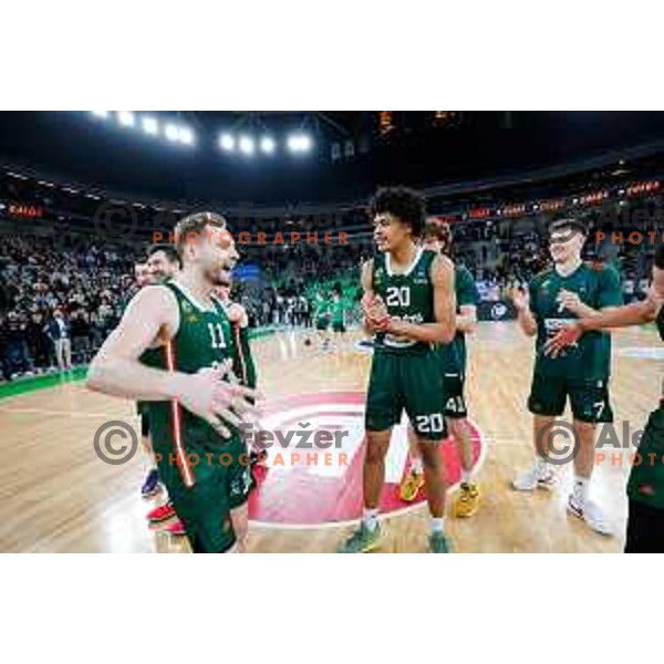 in action during eight-final of BKT EuroCup 2024/2025 basketball match between Cedevita Olimpija Ljubljana (SLO) and Besiktas Istanbul (TUR) in SRC Stozice, Ljubljana, Slovenia on March 5, 2025