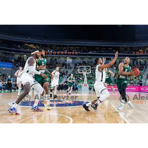 in action during eight-final of BKT EuroCup 2024/2025 basketball match between Cedevita Olimpija Ljubljana (SLO) and Besiktas Istanbul (TUR) in SRC Stozice, Ljubljana, Slovenia on March 5, 2025