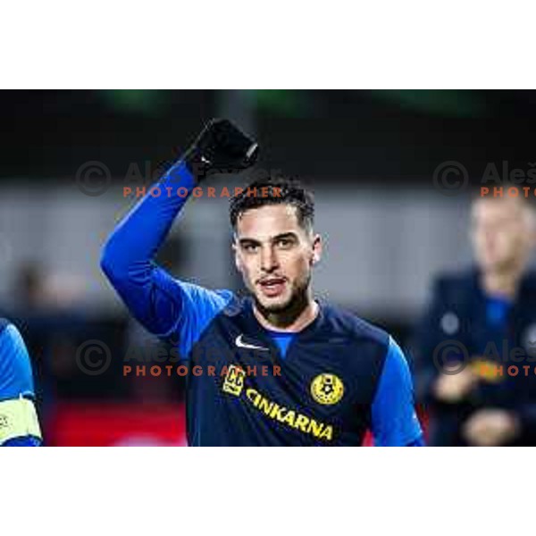 Marco Dulca celebrating during football match between NK Celje (SLO) and FC Lugano (SUI) in Knockout Phase of UEFA Conference League 2024/25 in Stadion z’dezele, Celje, Slovenia on March 6, 2025. Photo: Jure Banfi