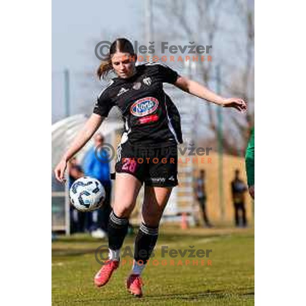 In action during 1.SZNL Triglav football match between ZNK Mura Nona and ZNK Olimpija in Radenci, Slovenia on March 9, 2025