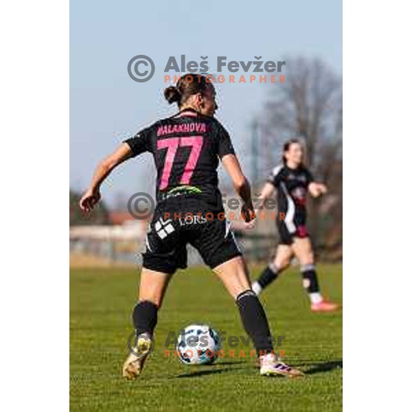 In action during 1.SZNL Triglav football match between ZNK Mura Nona and ZNK Olimpija in Radenci, Slovenia on March 9, 2025