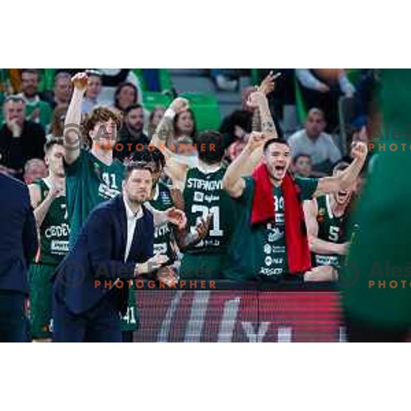 in action during regular season basketball match of AdmiralBet ABA League 2024/2025 between Cedevita Olimpija Ljubljana (SLO) and Crvena Zvezda MeridianBet (SRB) in SRC Stozice, Ljubljana, Slovenia on March 9, 2025