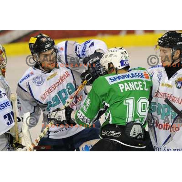 Pance and Fekete at ice hockey match in the EBEL League , Tilia Olimpija - Alba , 26.09.2008 Hala Tivoli, Ljubljana 
