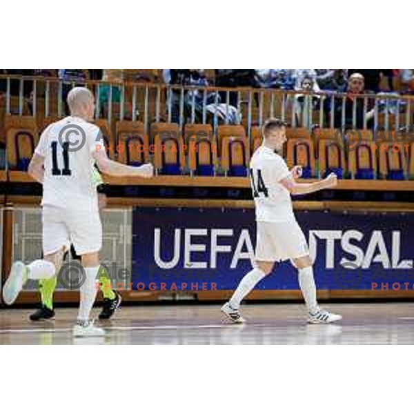Matej Fidersek of Slovenia during UEFA Futsal Euro Qualifiers match between Slovenia and Montenegro in Tivoli Hall, Ljubljana, Slovenia on March 11, 2025