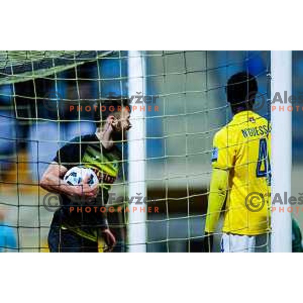 In action during Prva liga Telemach 2024/2025 football match between Radomlje and Bravo Bing Bang in Domzale, Slovenia on March 11, 2025