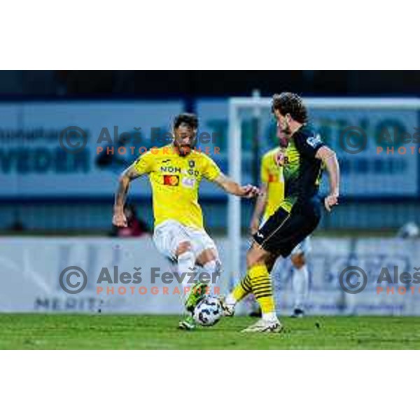 In action during Prva liga Telemach 2024/2025 football match between Radomlje and Bravo Bing Bang in Domzale, Slovenia on March 11, 2025