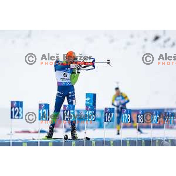 Jakov Fak (SLO) competes at IBU World Cup Biathlon in Men 15 km short Individual at Pokljuka Sports Centre, Slovenia on March 13, 2025