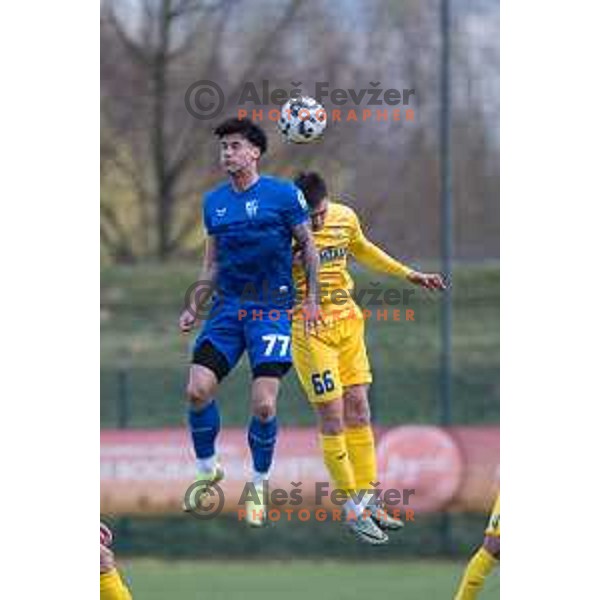 Szabolcs Szalay and Luka Kambic during Prva liga Telemach 2024/2025 football match between Nafta 1903 and Domzale in Sportni park Lendava, Slovenia on March 13, 2025 Photo: Sebastijan Andrejek Bukovec