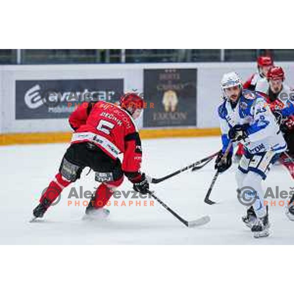 of SIJ Acroni Jesenice in action during quarter-final of AHL ice-hockey match between SIJ Acroni Jesenice and Cortina Hafro in Podmezakla Hall, Jesenice, Slovenia on March 13, 2025