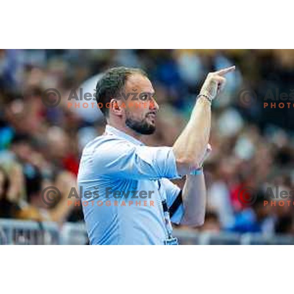 Uros Zorman, head coach of Slovenia during Euro Men 2026 Qualifiers handball match between Slovenia and North Macedonia in Bonifika Hall, Koper, Slovenia on March 16, 2025 