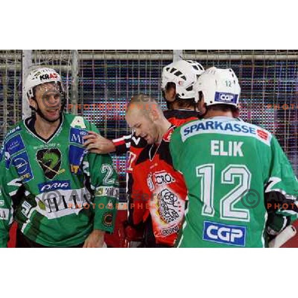 Kuznik , Hebar at ice-hockey game Tilia Olimpija- Acroni Jesenice in round 4 of EBEL league, played in Hala Tivoli, Ljubljana, Slovenia 28.9.2008. 