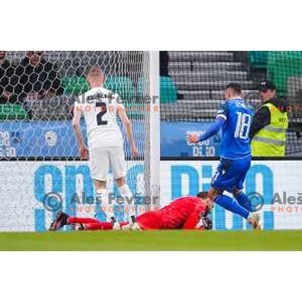 Jan Oblak of Slovenia during UEFA Nations League 2025 play-off match between Slovenia and Slovakia in Arena Stozice, Ljubljana, Slovenia on March 23, 2025