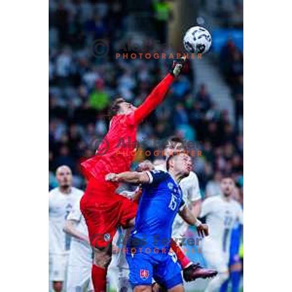 Jan Oblak of Slovenia during UEFA Nations League 2025 play-off match between Slovenia and Slovakia in Arena Stozice, Ljubljana, Slovenia on March 23, 2025
