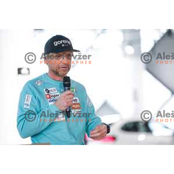 Gorazd Pogorelcnik of Slovenia Men’s Ski jumping team during press conference before Planica World Cup Final, Ljubljana on March 25, 2025